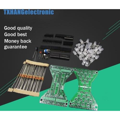 DC 5V Blue LED Electronic Hourglass DIY Kit Speed Adjustable Funny Electronic Kits DIY Electronic LED Double Layer PCB Board