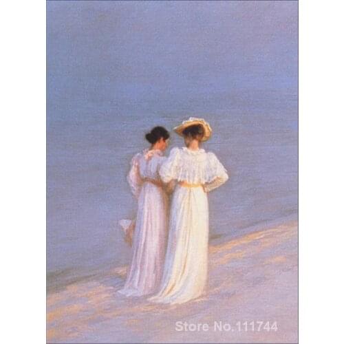 Paintings by Peder Severin Kroyer Promenade a Skagen oil on canvas High quality Hand painted