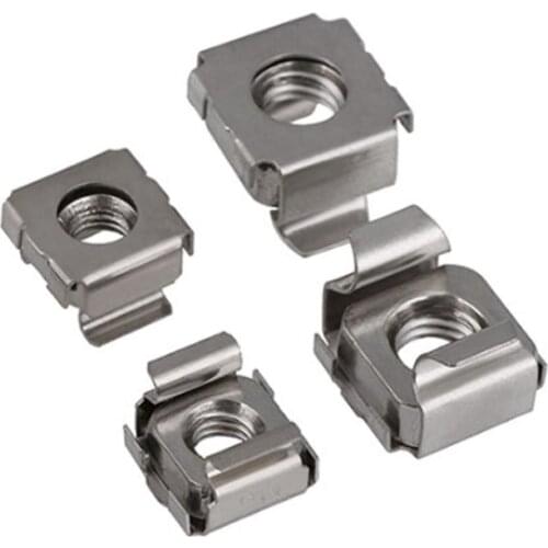 Cage Nuts M4 M5 M6 M8 304 Stainless Steel Quartet Floating Cassette Card Nuts Mount Server Rack Cabinet PC Rackmount Captive