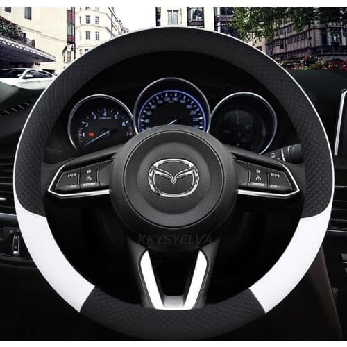 Leather Car Steering Wheel Cover for CX-3 CX-4 CX-5 CX-7 CX-9 Mazda 3 Axela 6 Gh Gj Demio Anti-Slip Funda Volante