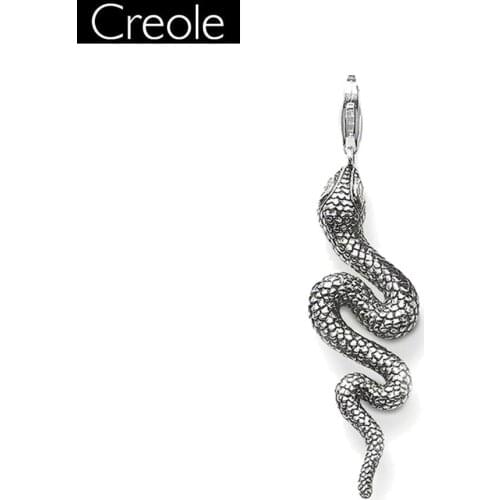 Pendant Snake Blackened 925 Sterling Silver To Women Vintage Jewelry Fashion Rebel Europe Key Chains Pendant Fit Necklace