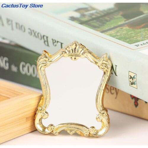 Furniture European Frame Mirror Doll House Miniatures 1:12 Scale Accessories Plastic Mirror ingbaby Dollhouse Miniature