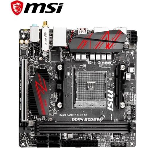 MINI-ITX For MSI B450I GAMING PLUS AC Motherboard Socket AM4 DDR4 For AMD B450M M.2 PCI-E 3.0 Original Desktop Used Mainboard