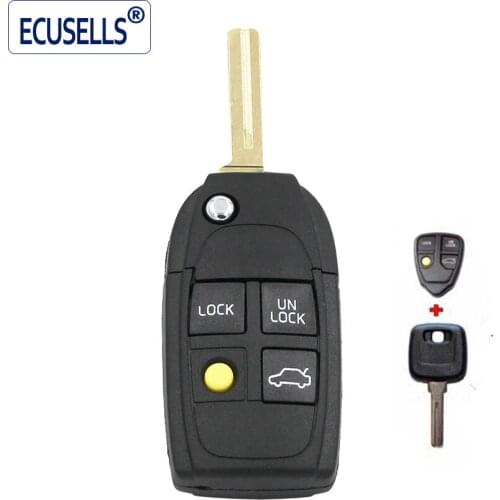 Modified Flip Folding Remote Key CASE Shell For Volvo XC70 XC90 S40 S60 S70 S80 S90 V40 V70 V90 C70 Case FOB 3+1 Button