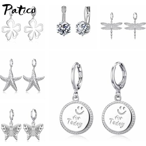 Fashion Design Letter Pendant Paved Middle of Heart Shape Earrings 925 Sterling Silver Shinning Crystal Drop Earrings