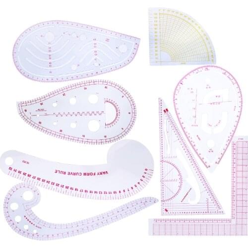 LMDZ 8 Style Fashion Design Ruler Set- French Curve Sewing Tool with Good Touch for Dressmaking/Clothing Designing/Needlework