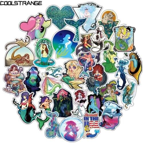 10/30/50Pcs Cartoon Sea Mermaid Stickers Toys For Children Motorcycles Skateboards Phones DIY Hand Diaries Scrapbooks Desk