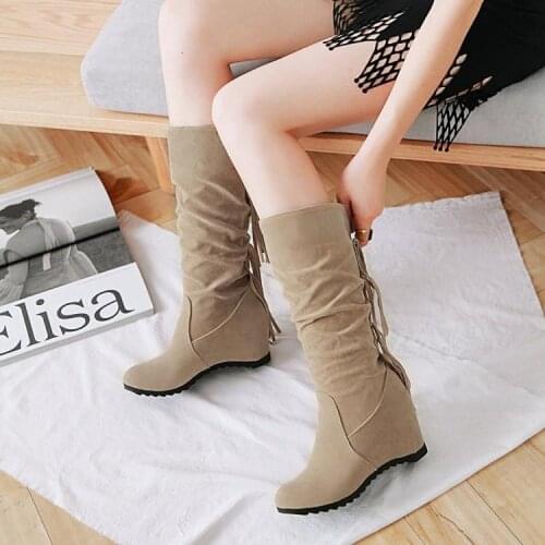 New Korean Version Womens Shoes In Spring And Autumn And Winter Inner Heightened Womens Boots