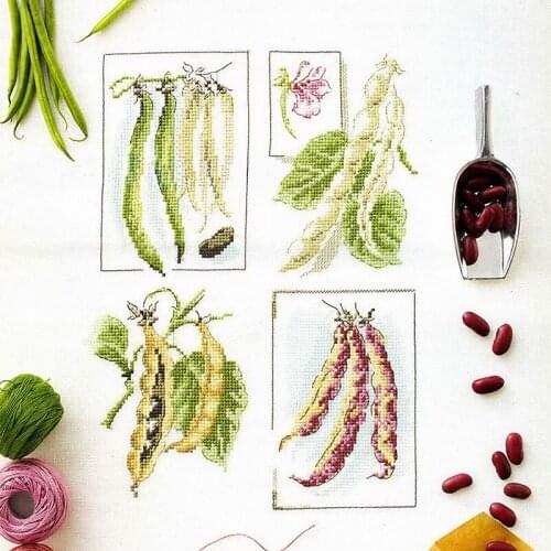 New Product Hand Embroidery Fishxx Cross Stitch Kit VE7 Red Bean Fragrant Pods Precision Printing Restaurant Decoration