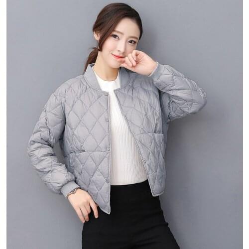 Sanishroly Autumn Women White Duck Ultra Light Down Coat Female Single Breasted Loose Down Jacket Short Parka Tops Plus Size 545