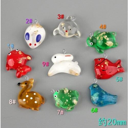 10pcs DIY resin fittings frog goldfish fawn bunny charms pendants craft ornament jewelry making materials boutique trinket
