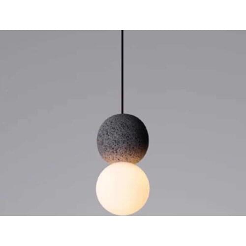 Post-modern minimalist cement chandeliers Nordic hotel dining clothing store bedroom bedside ball chandelier