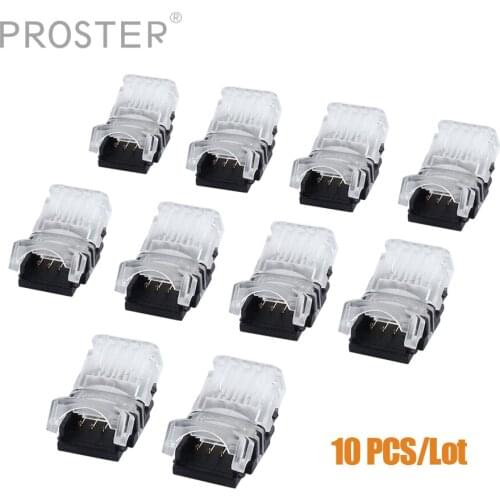 Proster 10 pcs for RGB LED Strip Light Single Connector 4 PIN Wire Lighting Accessory Adapter LED STRIP LIGHT SOLDERLESS