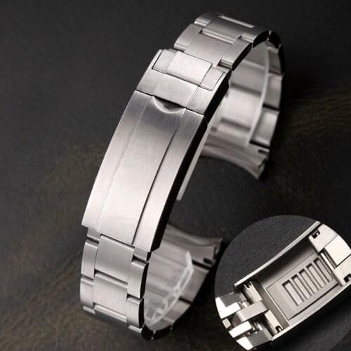 904L Stainless Steel Top Quality 20mm Watch Band Replace For Role Rolex Hulk Submariner SUB GMT Solid Matte Buckle Strap