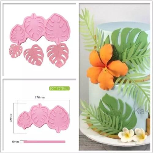 3 Sizes Made Decorating Leaves Chocolate Candy Monstera Leaf Silicone Mold Fondant Cake Decoration Silicone Mold Hand