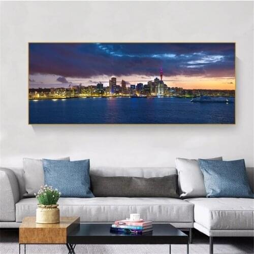 Modern Night Abstract Landscape Canvas Paintings Art Decorative Picture Nordic for Living Room Home Decoration