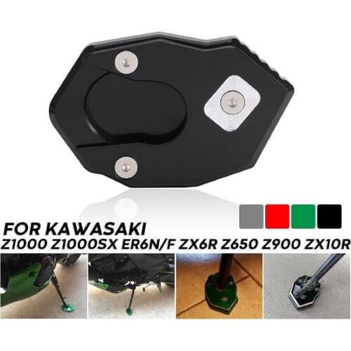Motorcycle Kickstand Foot Side Stand Extension Pad Support Plate For KAWASAKI Z100 ER6N Motorbike Kickstand Extension Pad