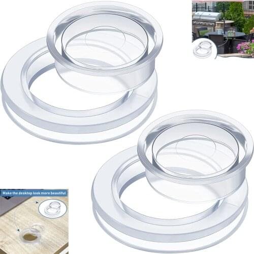 Patio table umbrella insert Clear Silicone Umbrella Hole Ring Plug And Cap Set For Glass Outdoors Patio Table