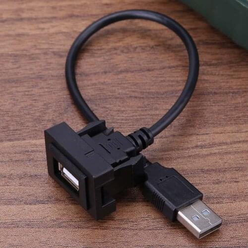 Car Dash Flush Mount USB Port Panel Auto Boat 3.5mm AUX USB Extension Cable Adapter For Toyota VIGO Car Parts Accessories