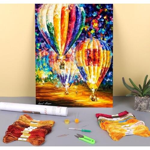 Balloon And Emotions Pre-Printed 11CT Cross-Stitch Embroidery Complete Kit DMC Threads Needlework Knitting Painting Counted