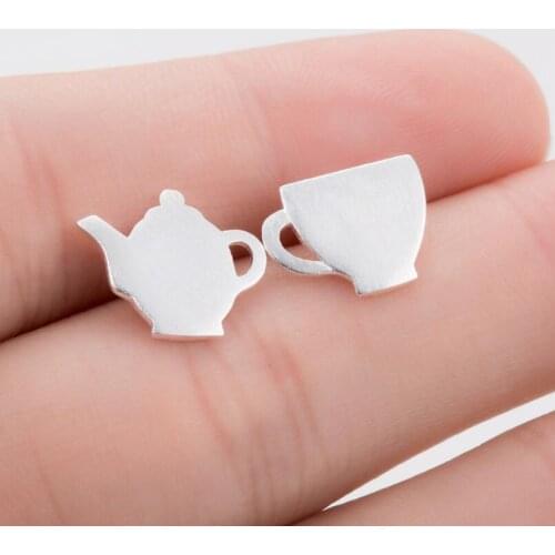Yiustar Teapot Earrings tea cup Costume Fancy Dress Jewelry 2017 New Brushed Earings Fashion Jewelry Dainty Minimalist Earring