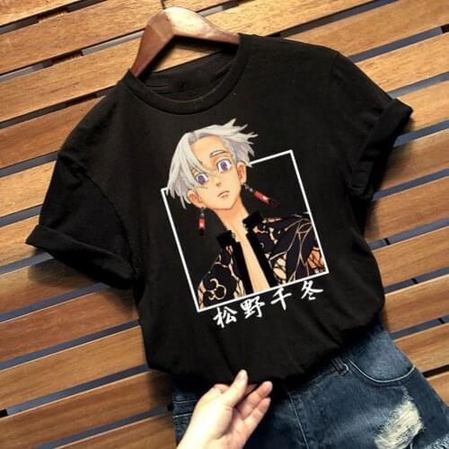 Tokyo Revengers Chifuyu T-shirt Print Fashion Casual Short Sleeve Woman Cloth