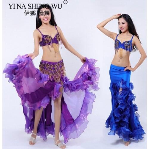 Belly Dancing Clothing Set Stage Performance Dancer Wear Woman Belly Dance Costume 2 Piece (Bra Girdle And Skirt) Dance Suit New