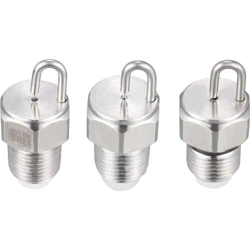 Uxcell 1pcs Pin Misting Jet Nozzle 0.15mm 0.2mm 0.5mm Orifice Spray Dia 304 Stainless Steel w Filter Cotton 1/8BSPT Thread