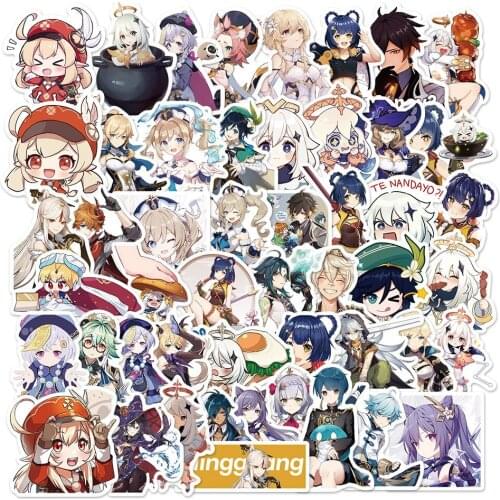 10/30/50Pcs Hot Game Genshin Impact New Stickers Waterproof Skateboard Luggage Guitar Laptop Cartoon Graffiti Sticker Kids Toy