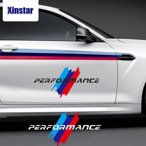 2pcs M power performance car door sticker for BMW F30 F10 316 318 320 330 335 520 530 550 750 E46 E60 E90 E36 E70