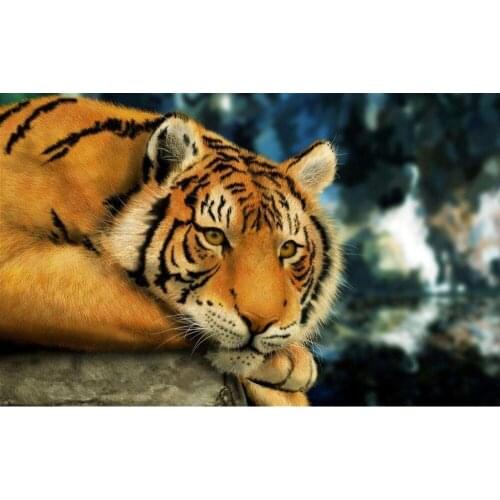 5d diy diamond painting tiger mosaic pattern diamond picture tiger cross stitch diamond painting animal painting rhinestones