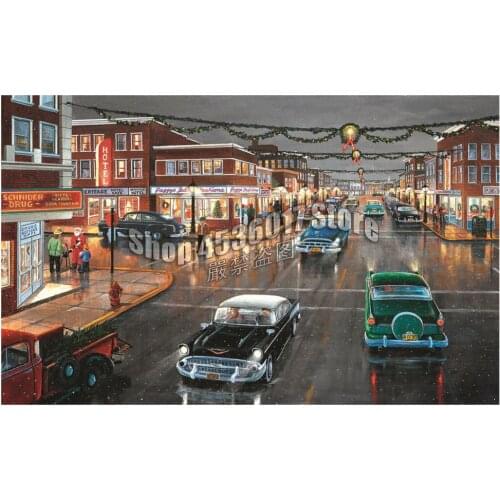 Cars 5D Diy Diamond Painting Cross Stitch Diamond Embroidery Landscape Main Street Pattern Hobbies & Crafts Diamond Mosaic Kits