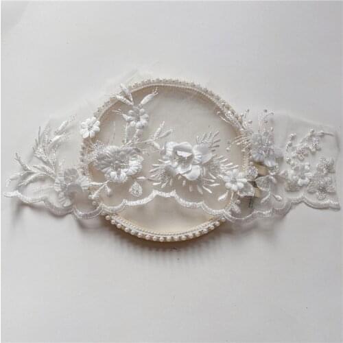 9Color Can Choose 3D Flower Applique Lace Patches DIY Wedding Dress Veil Sewing Accessories 12x31cm V2773