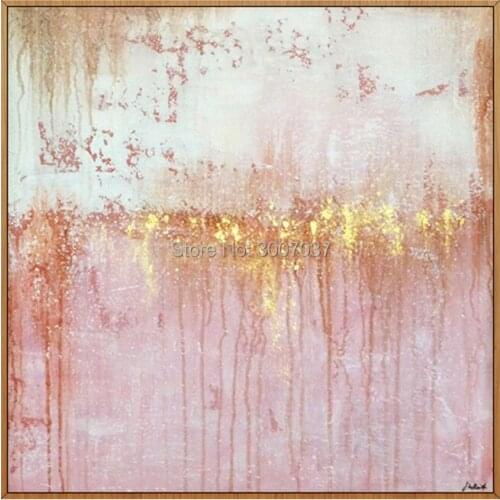 High quality Handmade thick knife abstract oil painting White pink Gold abstract on Canvas Painting Decor Oil Painting artwork