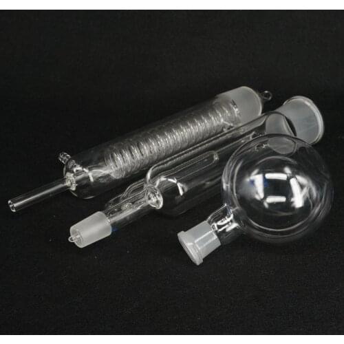 500ml Capacity Borosilicate Glass Upper 50mm Lower 24mm Extraction Apparatus Soxhlet with Coil Condenser Lab Glassware