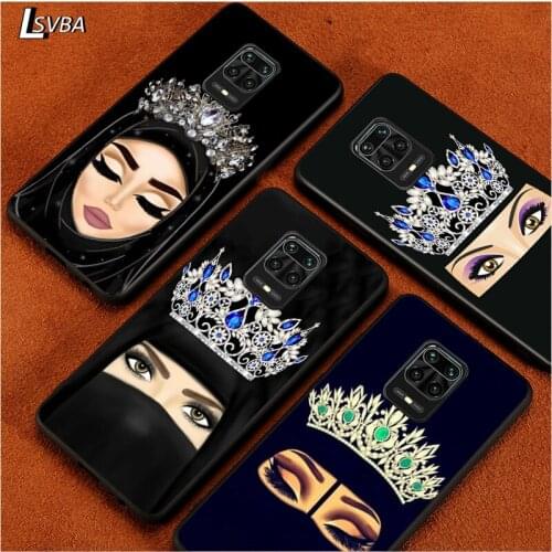 Black Soft Cover Muslim Women Eyes for Xiaomi Redmi Note 9 9S 8 8T 7 7S 6 5A 5 4X 4 Pro Max Prime Phone Case