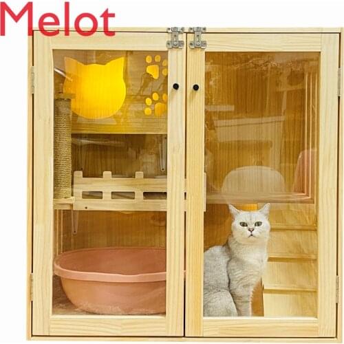 Cat Villa Solid Wood Luxury Cattery Cat Cage Cat Cabinet Cat House Cat Breeding Cage Cat Hotel Cat Nest Cat Bed Pet Cage