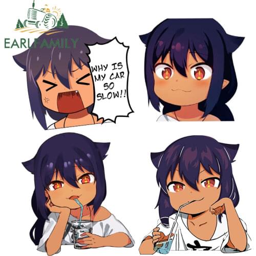 EARLFAMILY 13cm x 11.5cm for Jahy Sama Vinyl Car Stickers Anime Graffiti Decal Refrigerator Surfboard Decor Waterproof Sunscreen