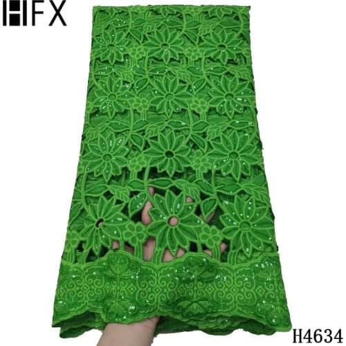 HFX Light Green Soft Chiffon Lace Cord Lace Fabric With Sequins African Lace Fabric 2021 Nigerian Lace Mesh Lace For Women