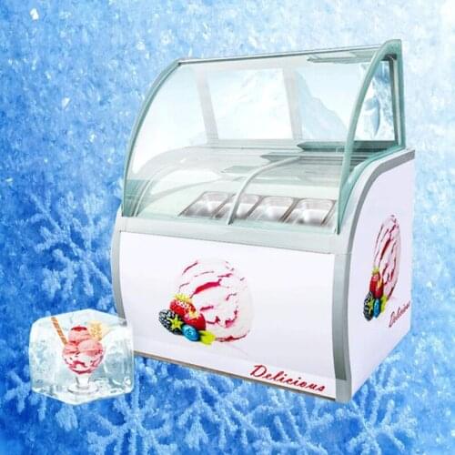 Commercial Curved Ice Cream Display Cabinet large Capacity Freezer Multifunctional Hard Ice Cream Cabinet Popsicle Showcase