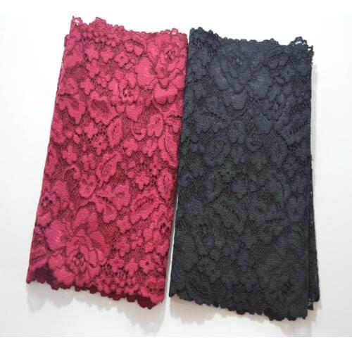 Somelace19CM wide(2yds/lot)black~red gauze hollow Lace Fabric,Sewing Trim Wedding Lace,DIY Garment Accessories1851201