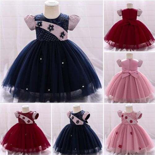 Toddler Lace Floral Costume Girl Baby Flower First Birthday Tutu Princess Party Dress