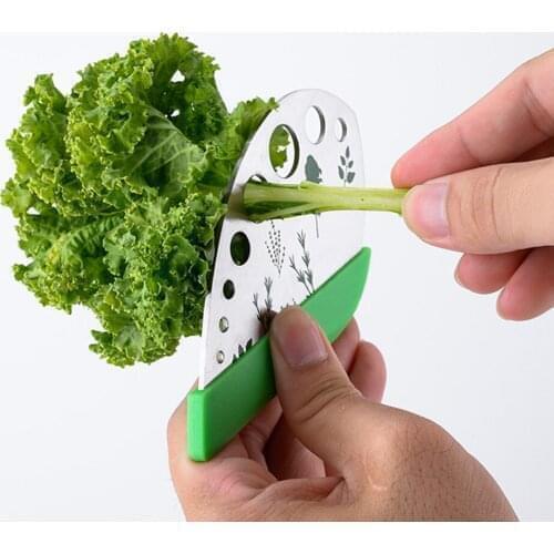 9 Holes Leaf Peeler Stainless Steel Kitchen Herb Leaf Stripping Tool Stripper with Blade for Kale Thyme Rosemary Kitchen Gadget