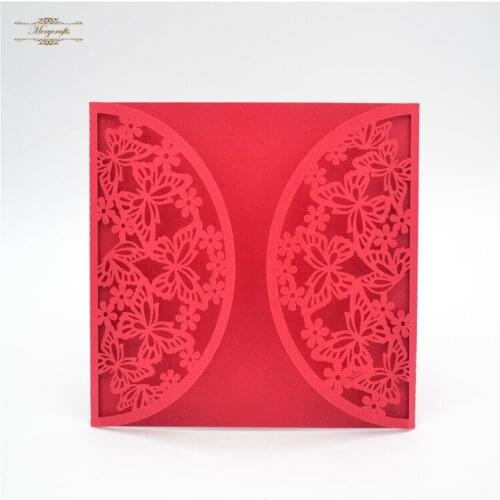 Laser cut butterfly wedding invitation cards