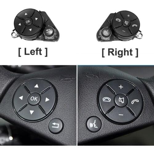 Left Right Car Steering Wheel Switch Button Audio Control Buttons Bluetooth Mobile Phone for Benz W204 X204 W212 2008-2015