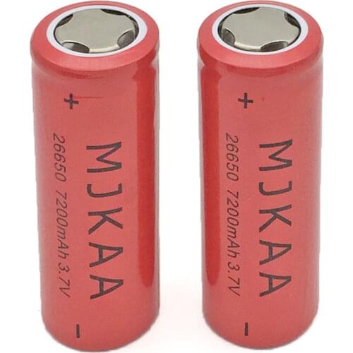 MJKAA New Wholesale High Capacity 1pc 7200mAh 3.7V 26650 Battery Rechargeable Lithium Li-ion Battery for LED Flashlight