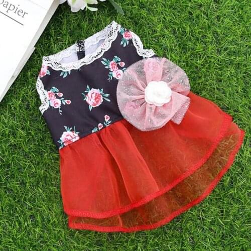 Summe Cute Dog Dresses Pets Puppy Tutu Costume Small Dog Cats Skirt Princess Dress New Floral Clothes Apparel For Chihuahua