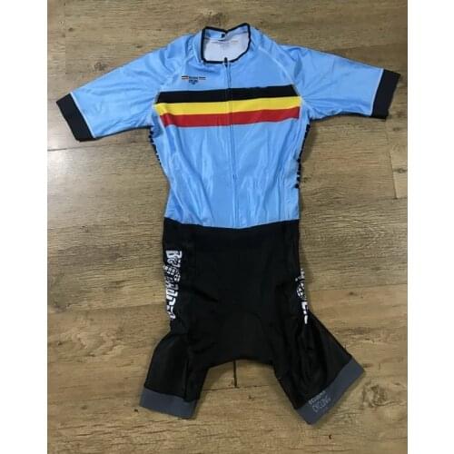 MENS CYCLING WEAR CYCLING JERSEY BODY SUIT SKINSUIT WITH POWER BAND 2018 BELGIUM NATIONAL TEAM GEL PAD SIZE XS-4XL