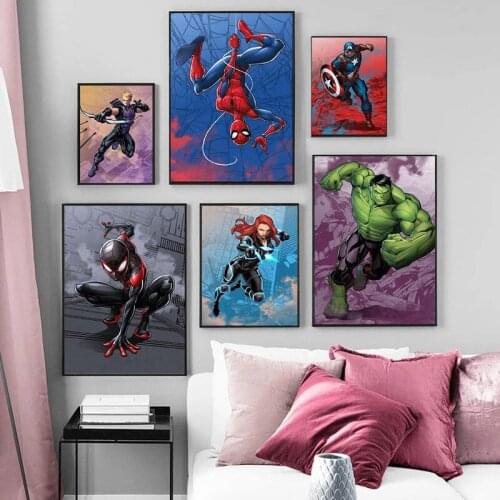 5D DIY Diamond Painting Marvel Avengers Captain America Spiderman Cross Stitch Kit Full Drill Embroidery Mosaic Art Picture
