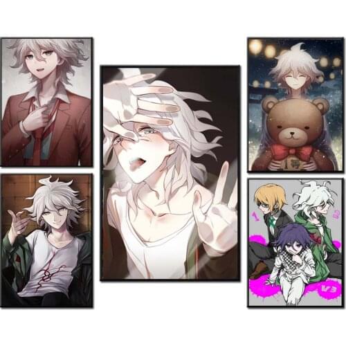 5D DIY Diamond Painting Danganronpa Komaeda Nagito Anime Cross Stitch Kit Mosaic Diamond Embroidery Full Drill Home Decoration